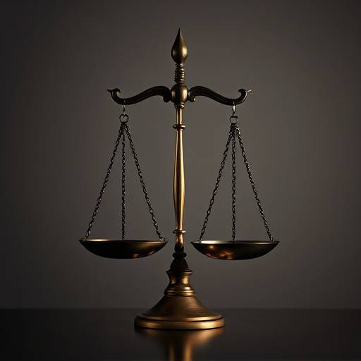 Legal scales icon symbolizing justice and legality.
